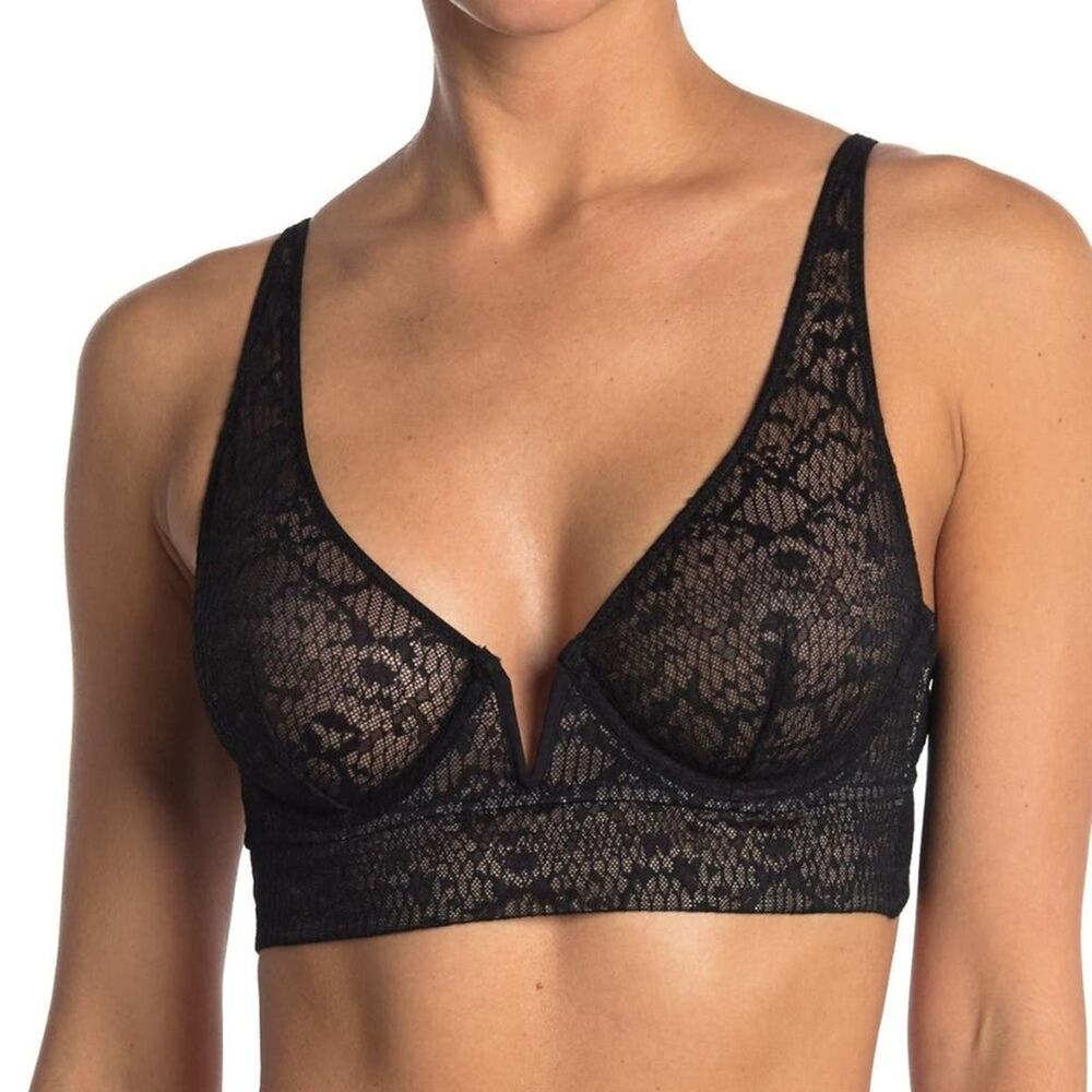 Free People | NWT | XS | Tameeka Black Sheer Lace Underwire Bra | MSRP $48